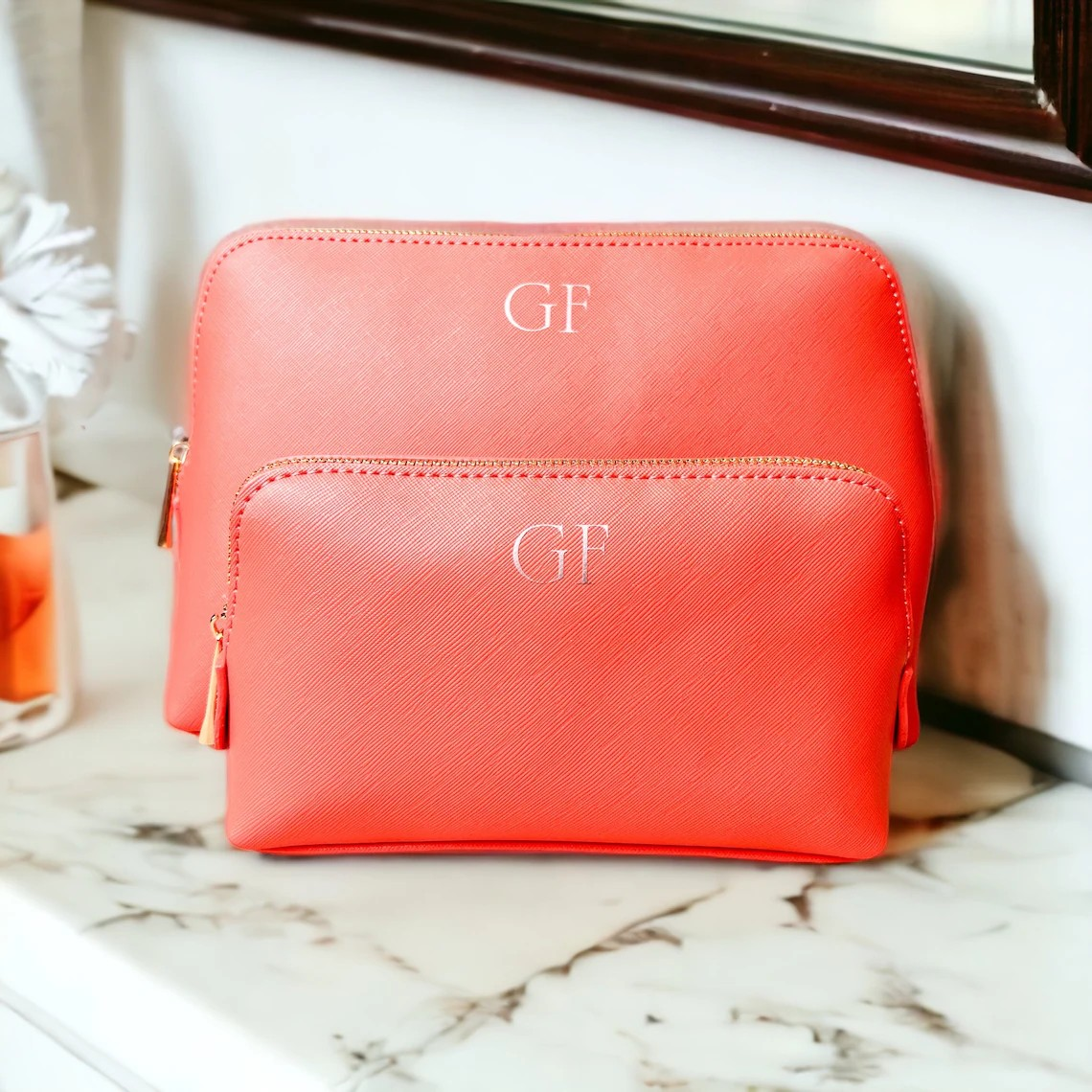 Personalised monogram cosmetic bag
