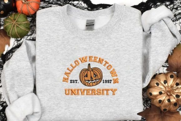Embroidered Halloweentown University Halloween Sweatshirt - Hawkswell Designs