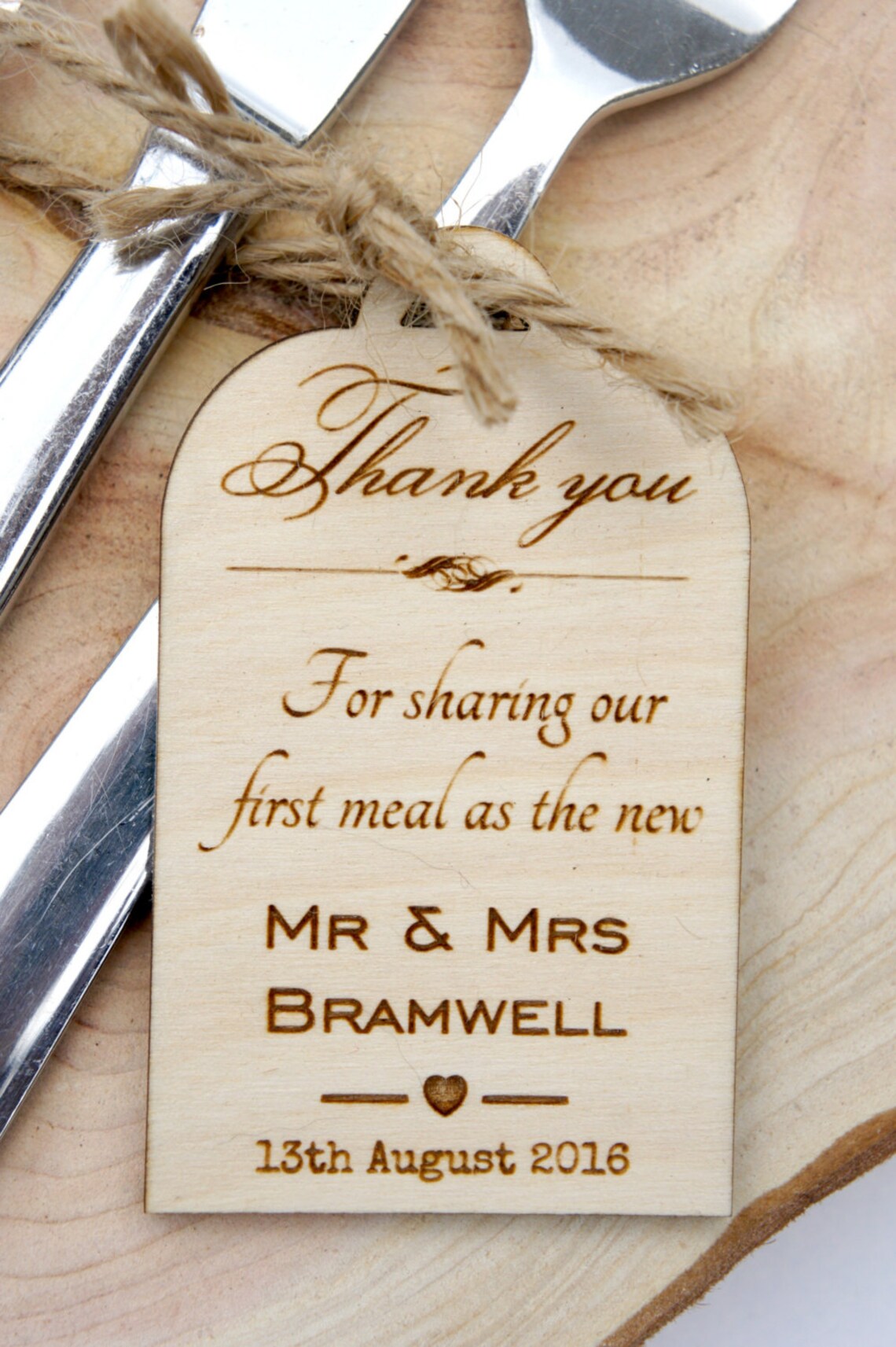 Thank You For Sharing Our Meal Wedding Tag