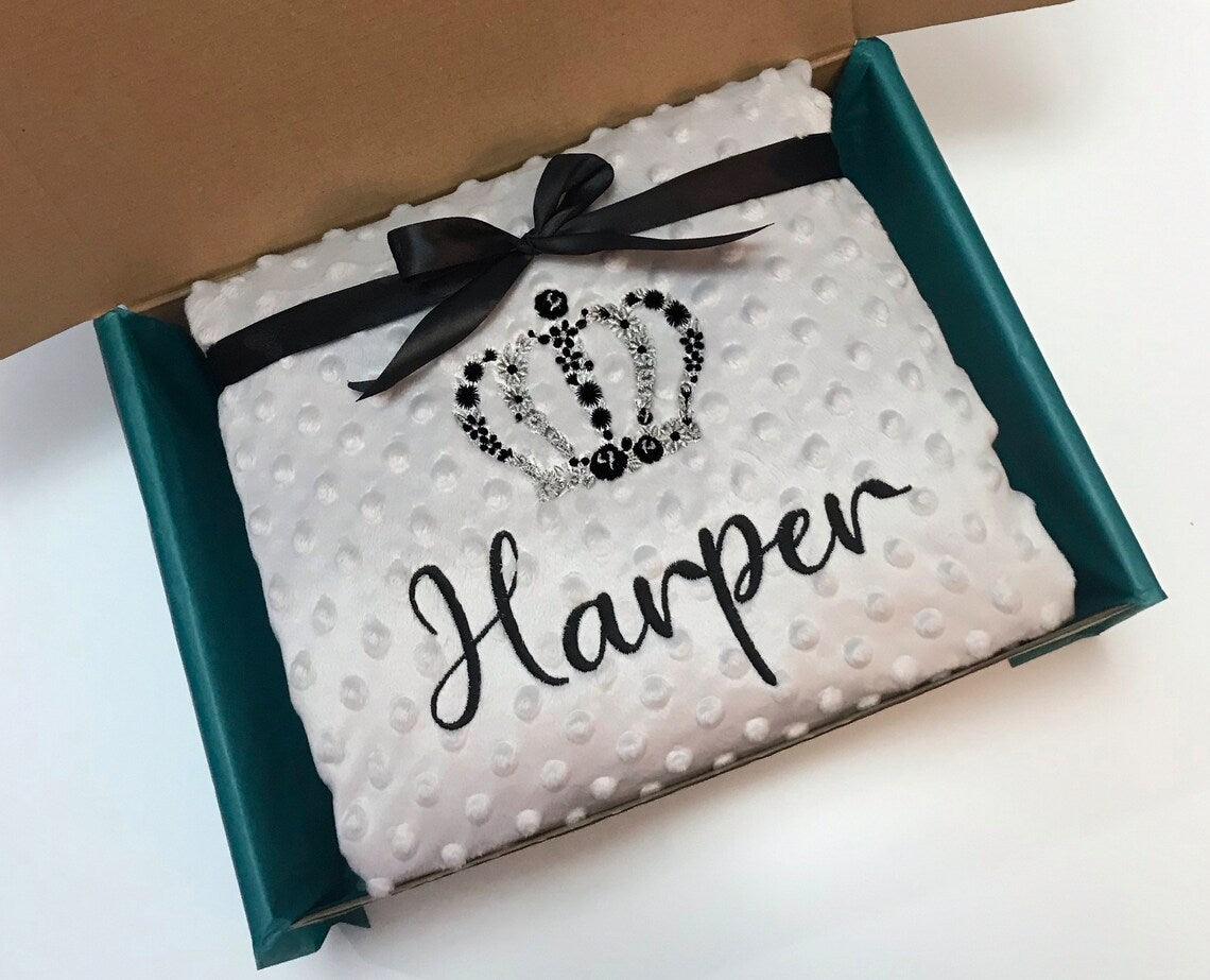 Personalised embroidery baby blanket