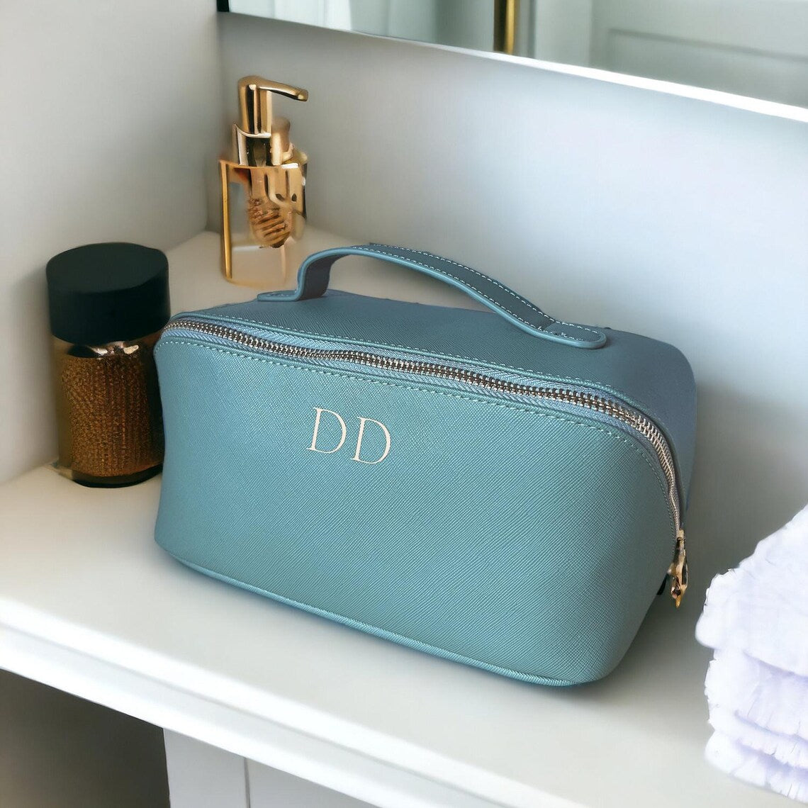 Personalised monogram cosmetic bag