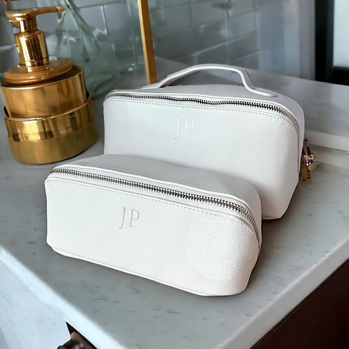 Personalised monogram cosmetic bag