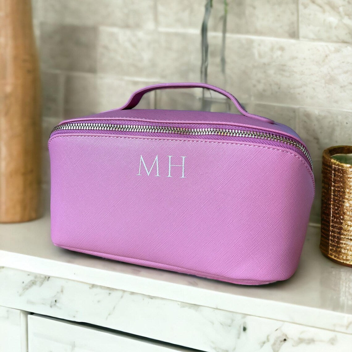 Personalised monogram cosmetic bag