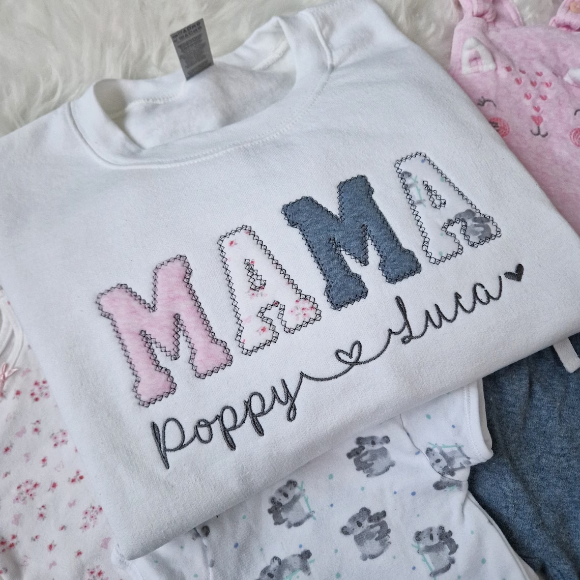 MAMA Embroidered Baby Clothes Sweatshirt Hawkswell Designs