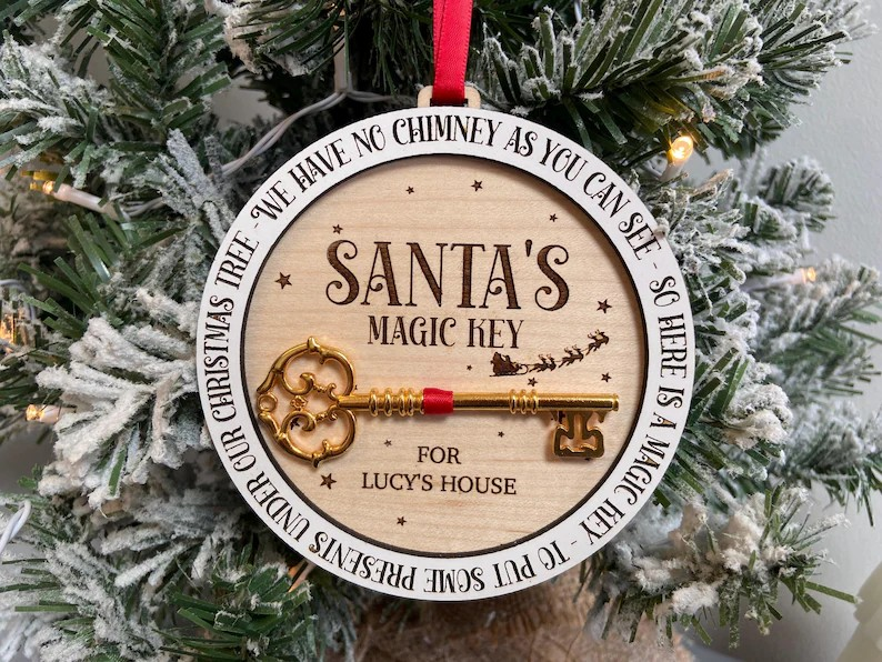 Personalised Santa's Magic Key Ornament and Door Hanger