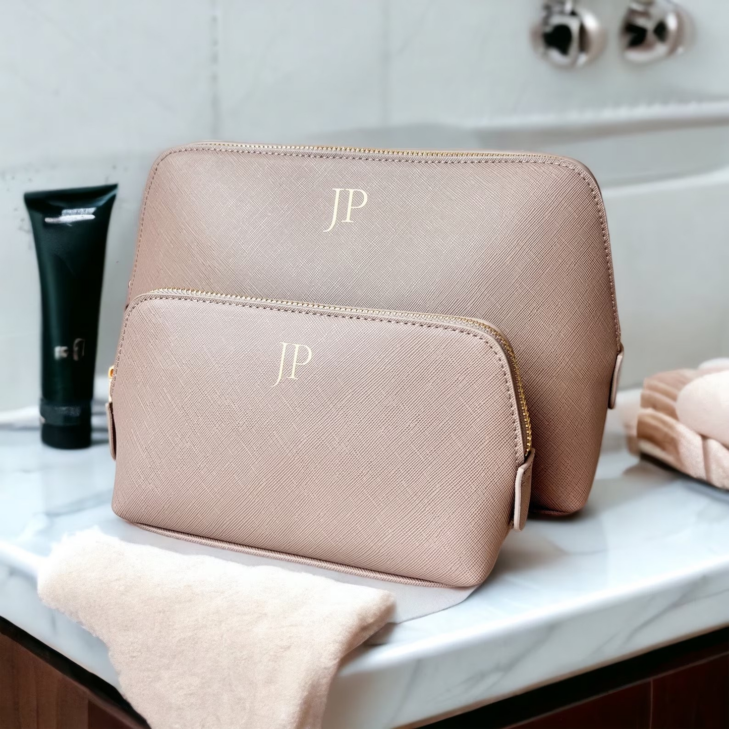 Personalised monogram cosmetic bag