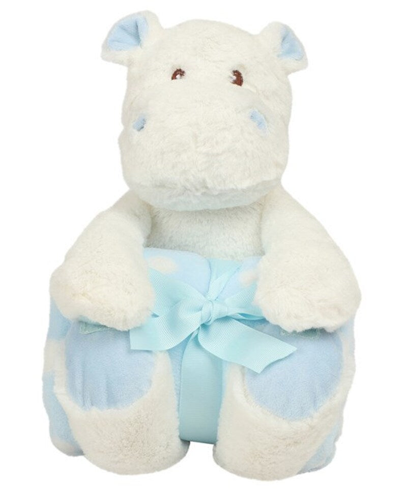 Personalised Hippo Soft Toy with Blanket