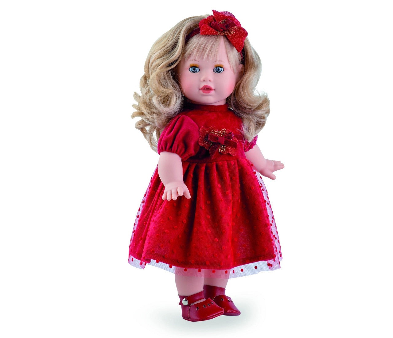 MARINA & PAU 42CMS TINA RED PARTY DRESS SOFT BODY DOLL