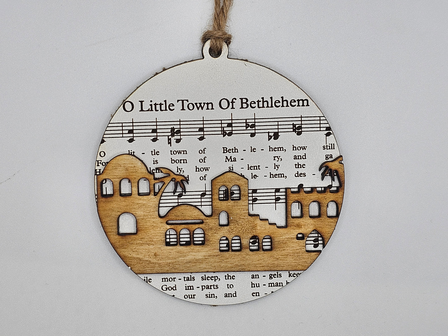 Wooden Music Sheet Christmas Story Ornaments