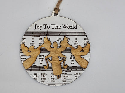 Wooden Music Sheet Christmas Story Ornaments