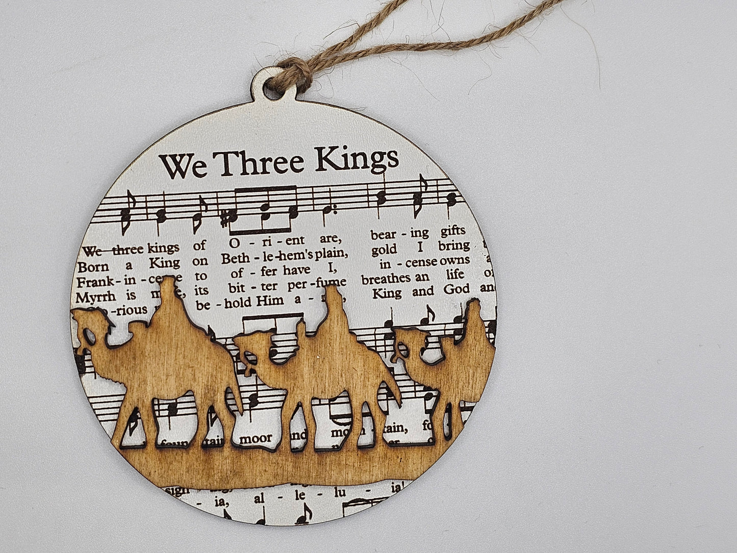 Wooden Music Sheet Christmas Story Ornaments