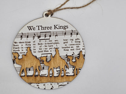 Wooden Music Sheet Christmas Story Ornaments