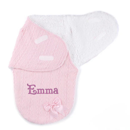 Personalised Newborn Swaddle Wrap – Soft Baby Cocoon Blanket with Name – New Baby Gift