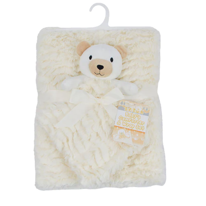 Personalised Cream Bear Comforter & Wrap Set