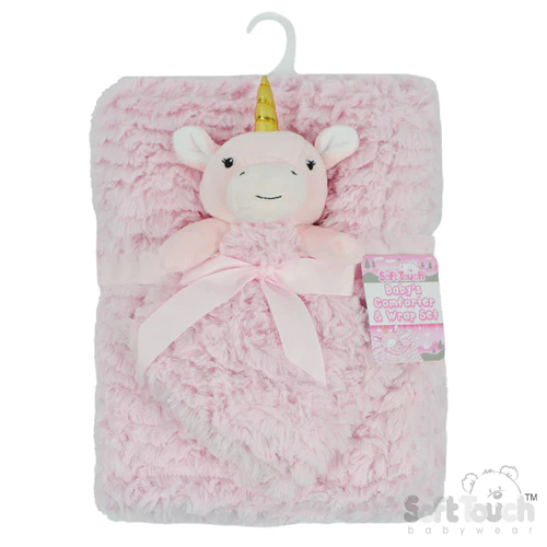 Personalised Lavender Pink Unicorn Comforter & Wrap Set