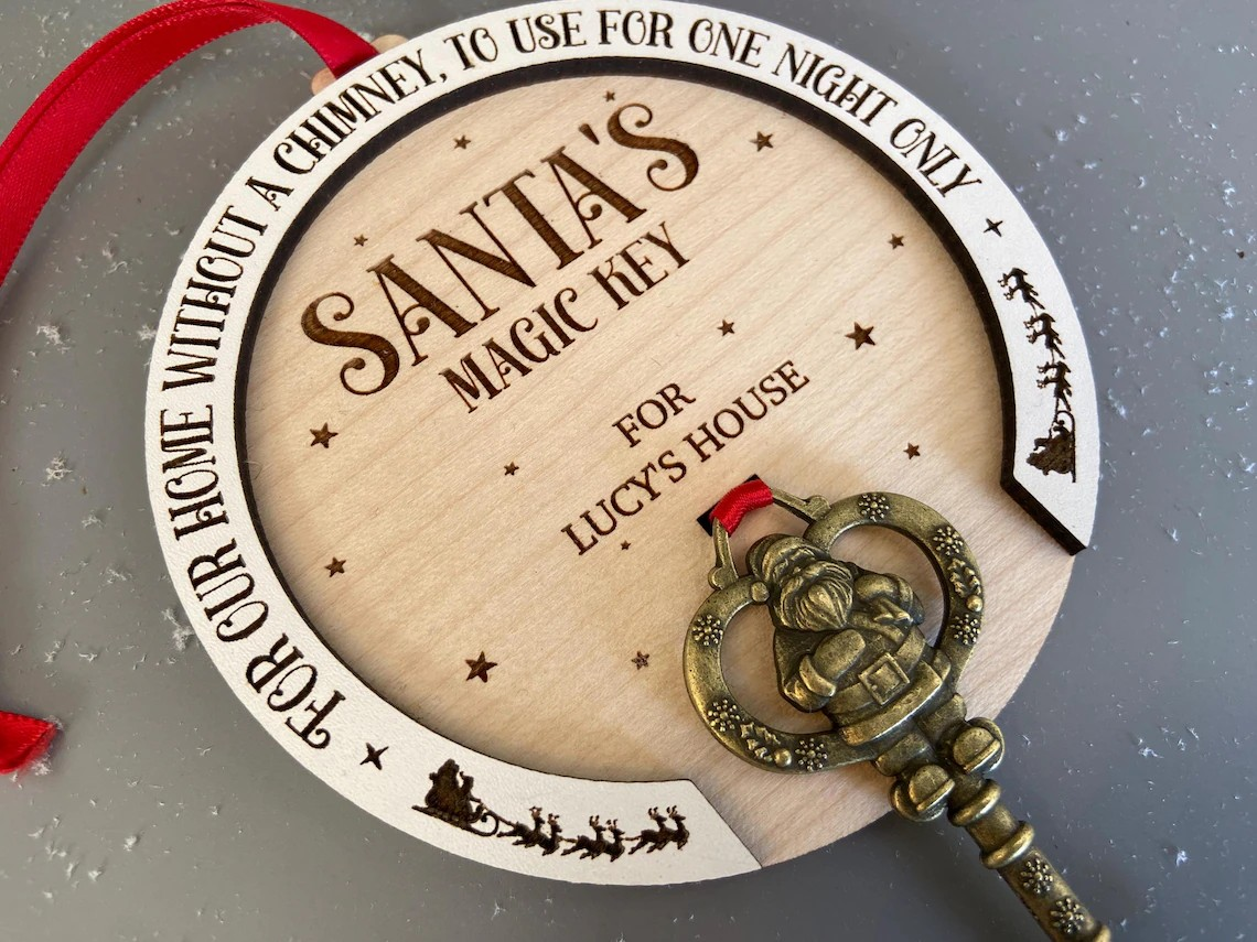 Personalised Santa's Magic Key Ornament and Door Hanger