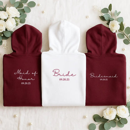 Personalised Bridal Zip Hoodie – Custom Name & Wedding Date