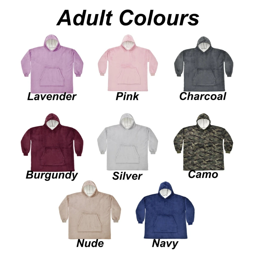 Christmas Personalised Adults & Children's Embroidered Oversized Hooded Sherpa Blanket