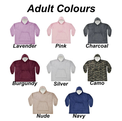 Christmas Personalised Adults & Children's Embroidered Oversized Hooded Sherpa Blanket