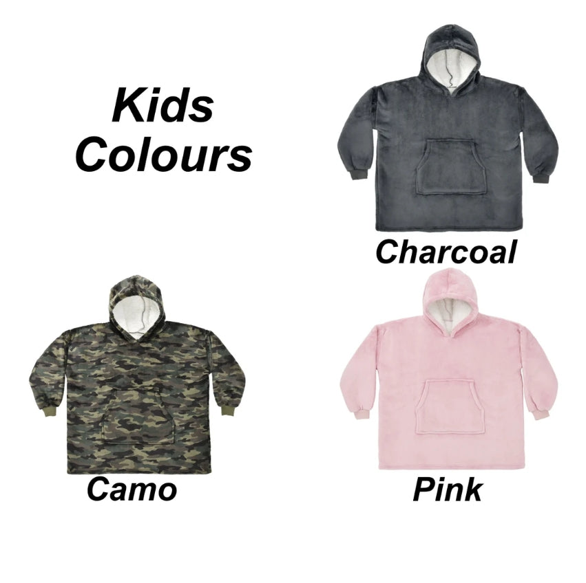 Christmas Personalised Adults & Children's Embroidered Oversized Hooded Sherpa Blanket