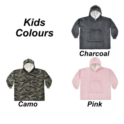 Christmas Personalised Adults & Children's Embroidered Oversized Hooded Sherpa Blanket