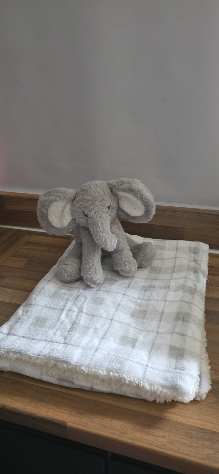 Super Soft Grey Elephant Blanket Set