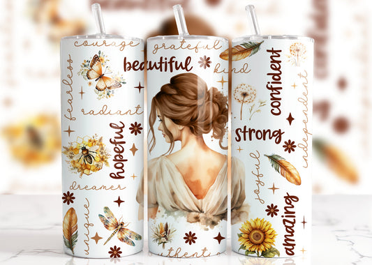 Affirmation Brunette Tumbler - Hawkswell Designs