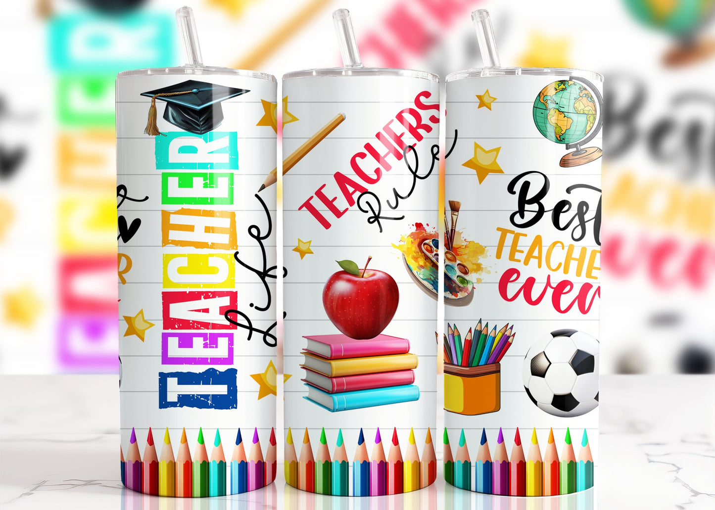 Best Teacher Ever Tumbler - Hawkswell Designs