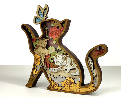 Laser Cut 3D Kitten