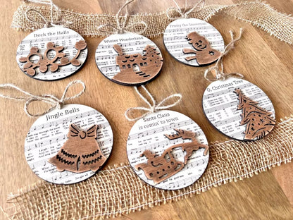 Christmas song ornaments - Hawkswell Designs