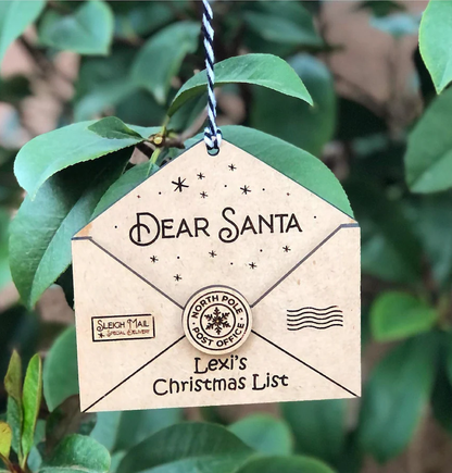 Personalised Engraved 3d Letter To Santa Tree Decoration