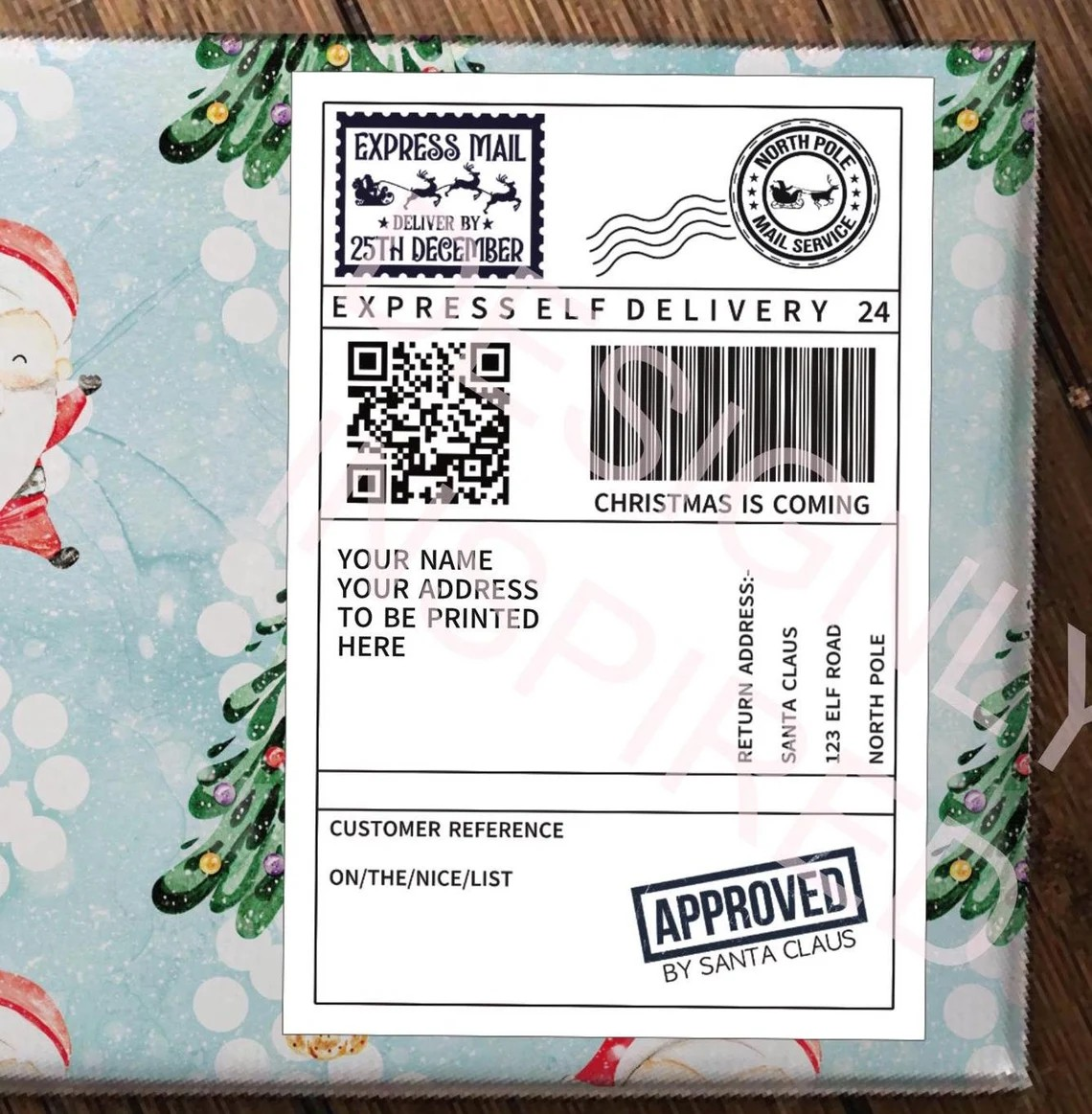Christmas Shipping Label