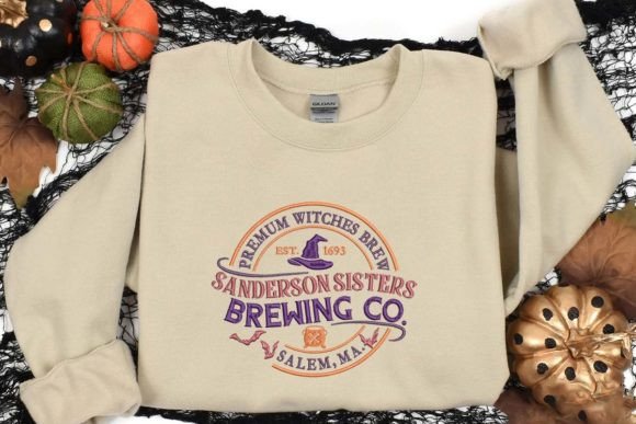 Embroidered Sanderson Sisters Halloween Sweatshirt - Hawkswell Designs