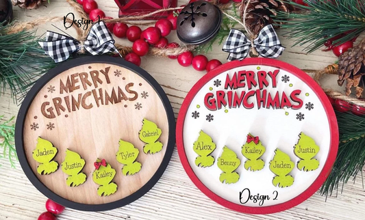 Personalised Family Grinch Ornament.