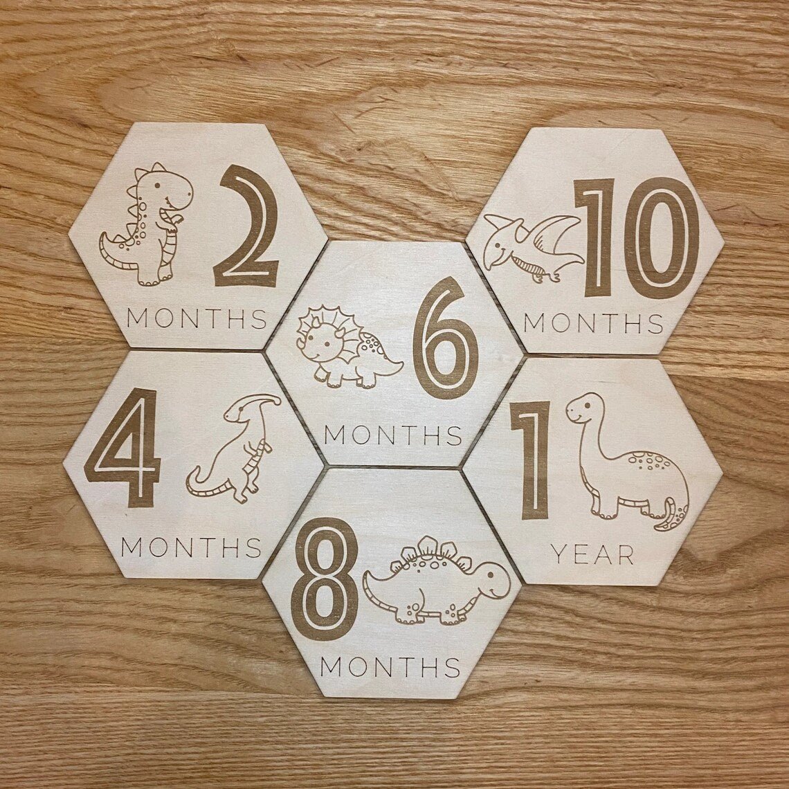 Hexagon Dino Milestones - Hawkswell Designs