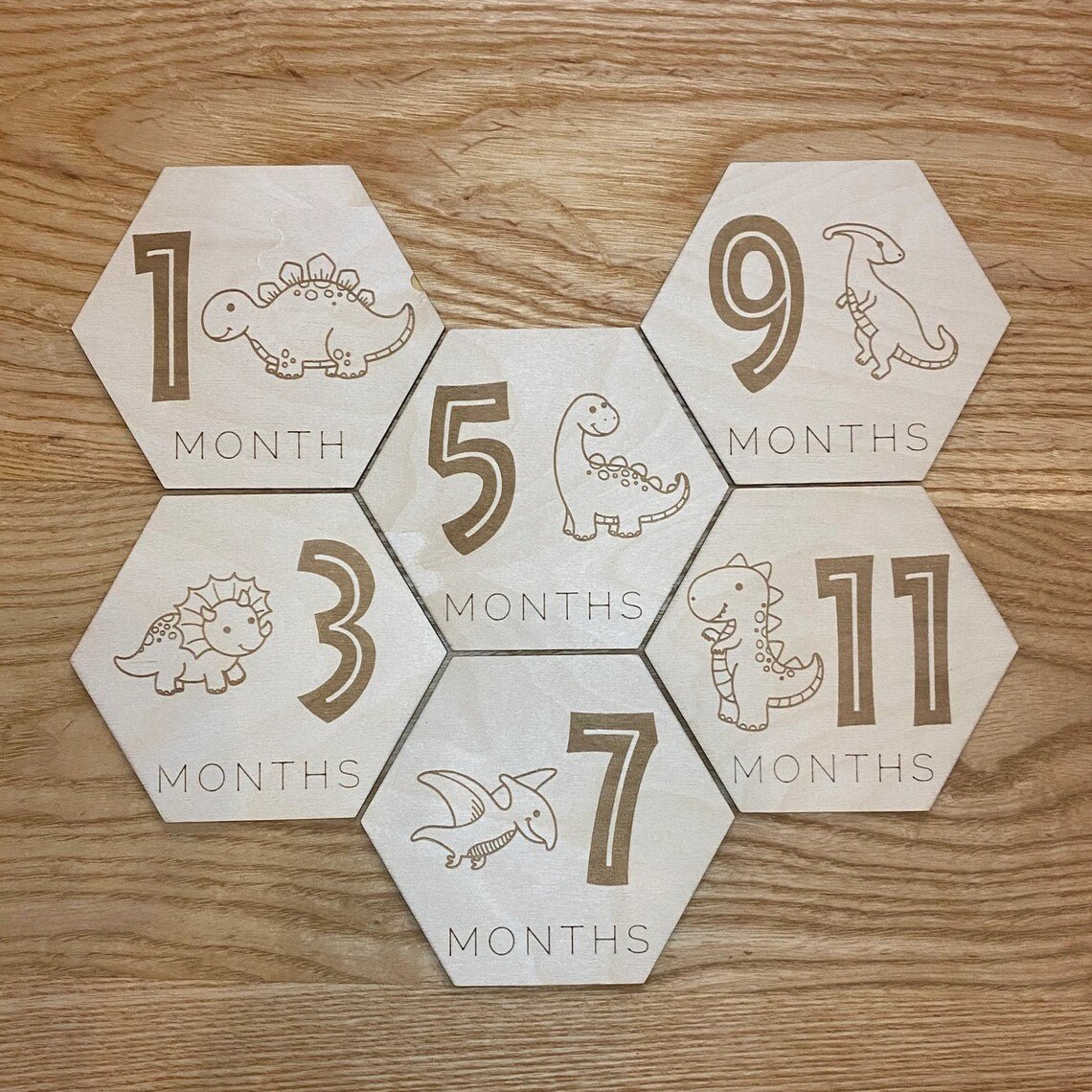 Hexagon Dino Milestones - Hawkswell Designs