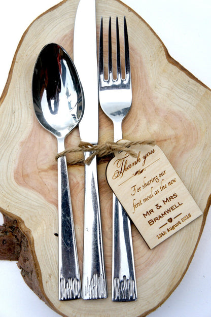 Thank You For Sharing Our Meal Wedding Tag