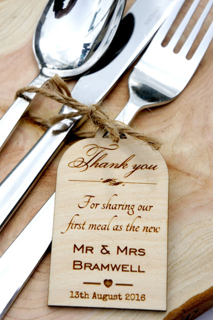 Thank You For Sharing Our Meal Wedding Tag