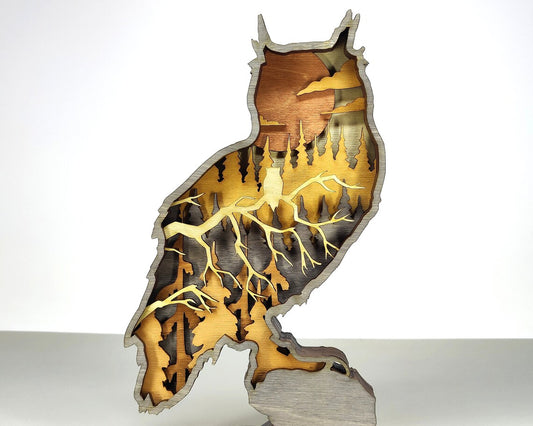 Laser Cut 3D Owl