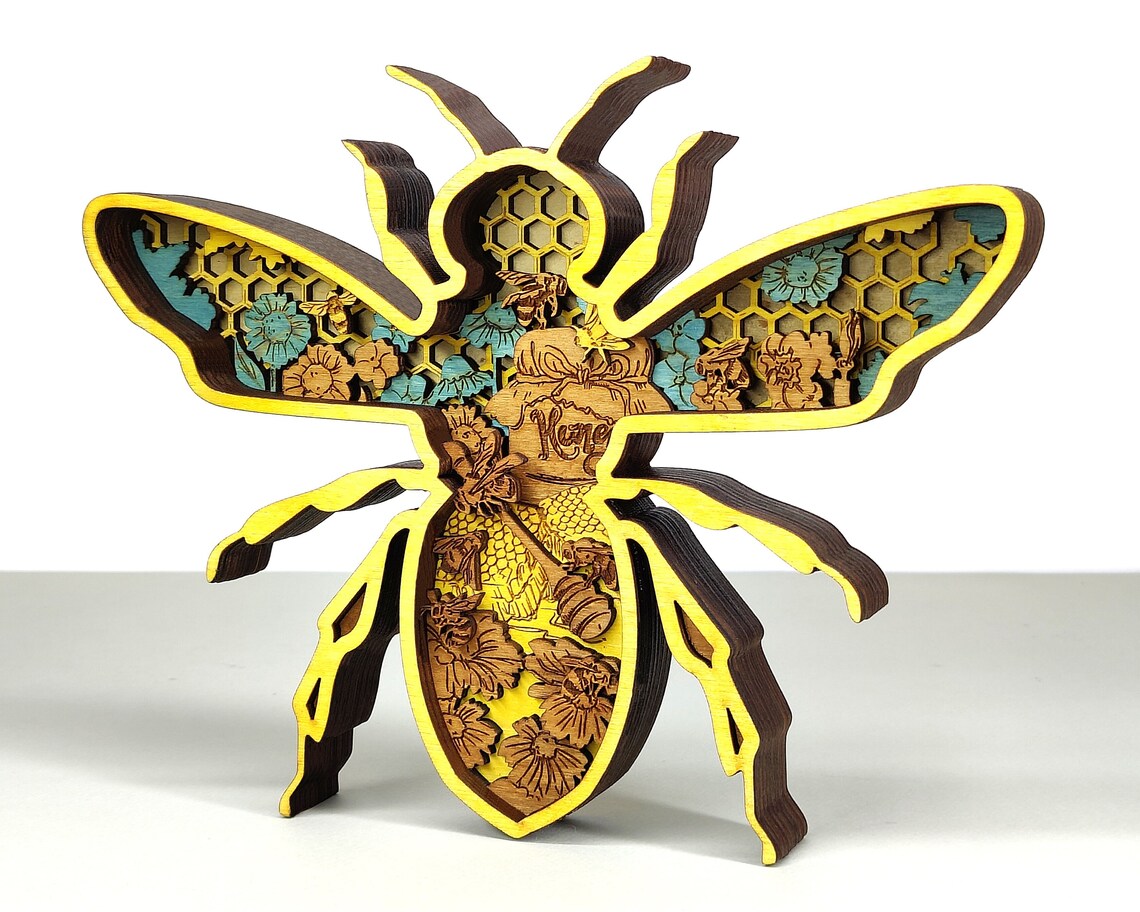 Laser Cut 3D Bee