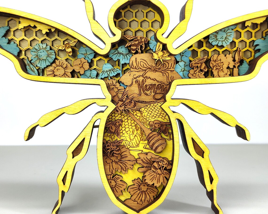 Laser Cut 3D Bee