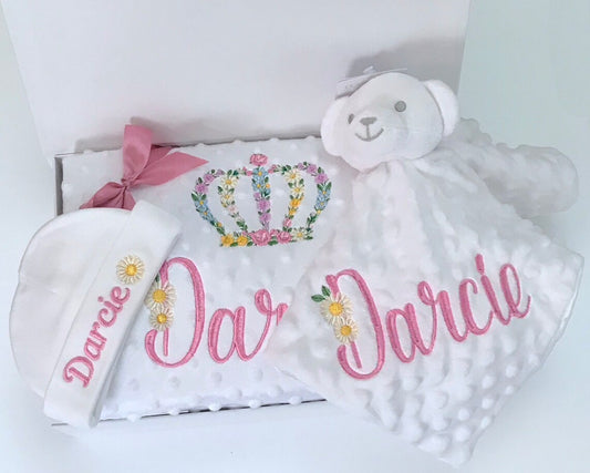 Personalised embroidered baby blanket