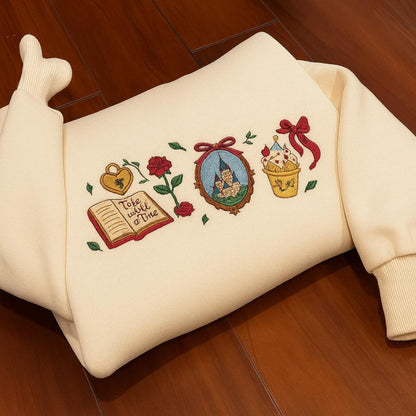 ✨ “Tale as Old as Time” Embroidered Sweatshirt ✨