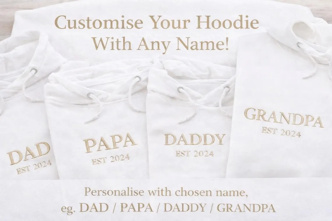 Personalised “DAD Est. Year” Embroidered Hoodie