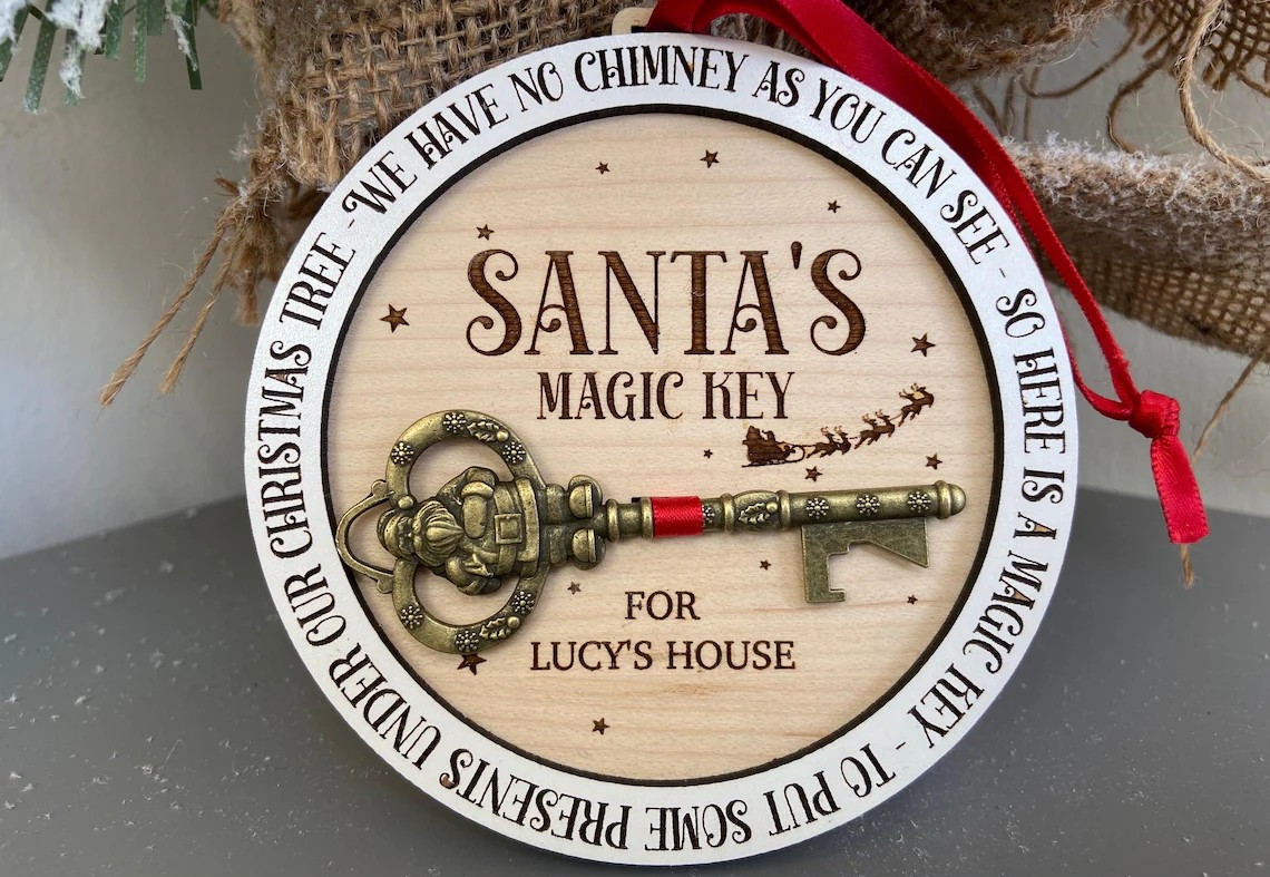 Personalised Santa's Magic Key Ornament and Door Hanger