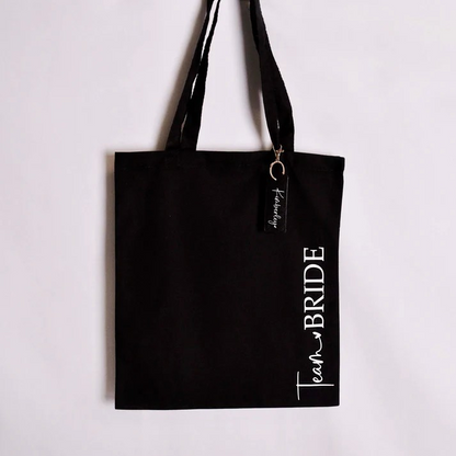 Team Bride Tote Bag and Personalised Bag Charm