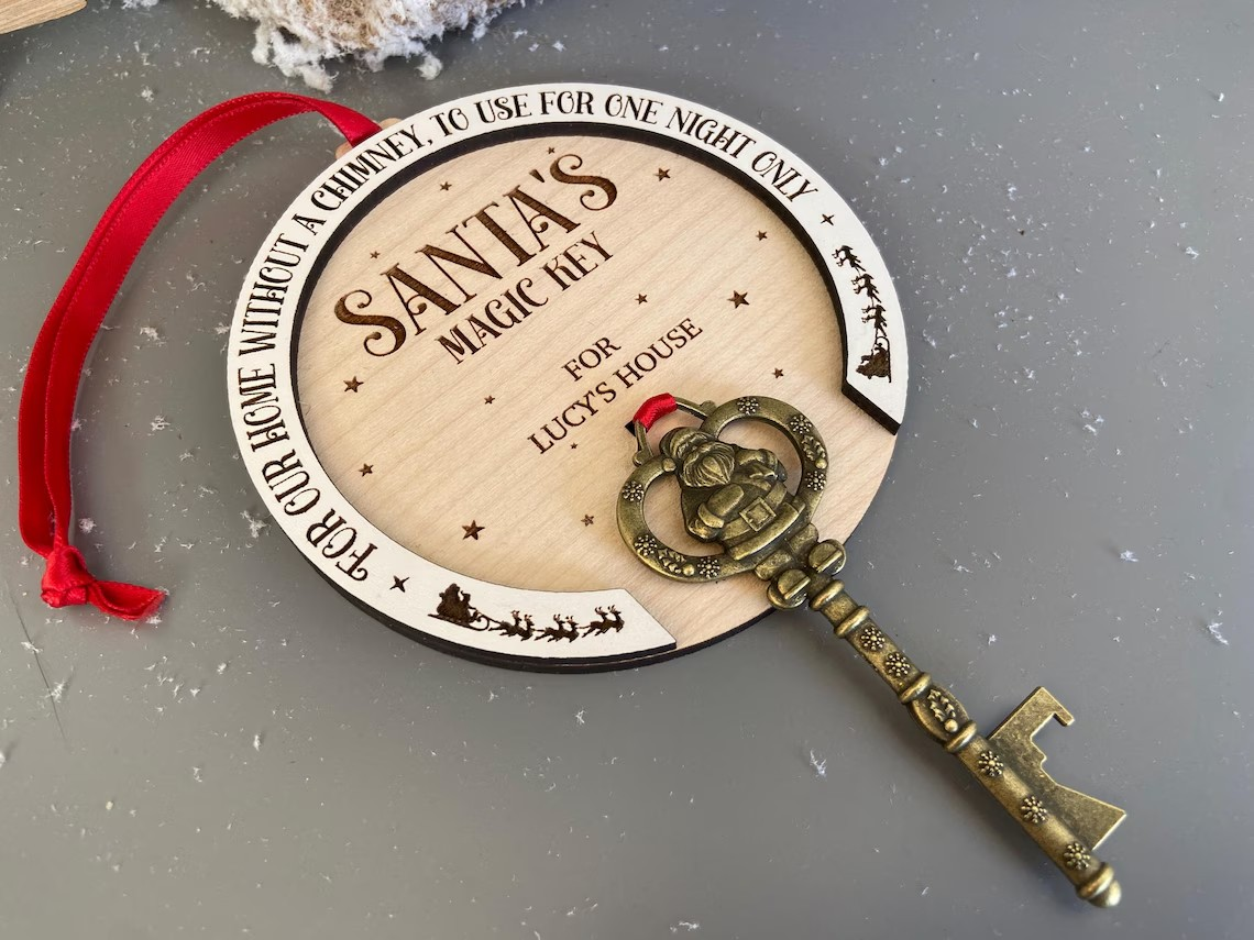Personalised Santa's Magic Key Ornament and Door Hanger