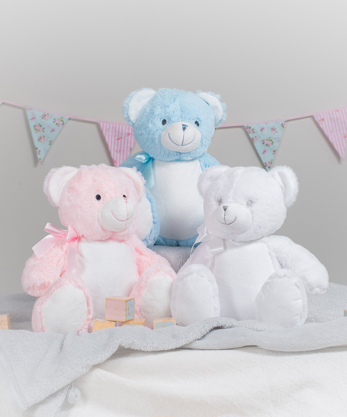 Personalised Baby Name Teddy Bear – Custom Birth Keepsake Plush Gift