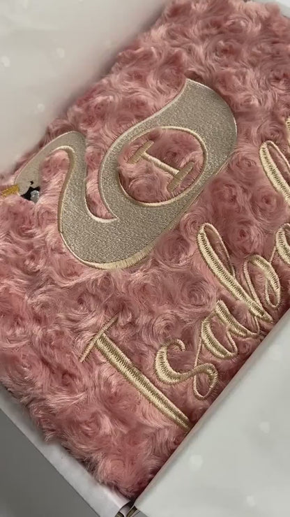 Personalised Swan baby blanket