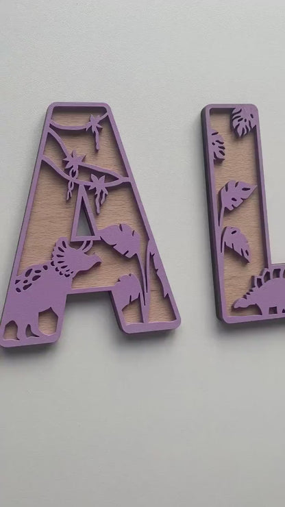 Dinosaur Themed Wooden Letters